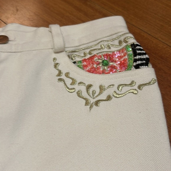 Vintage Capriccio Decorated Pocket Jeans 90s Retro Beading and sequins - Picture 2 of 6